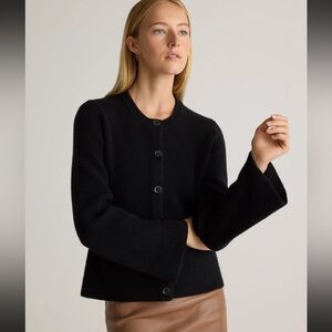 Quince Mongolian Cashmere Structured Cardigan. Black. Sz M. Worn Once.